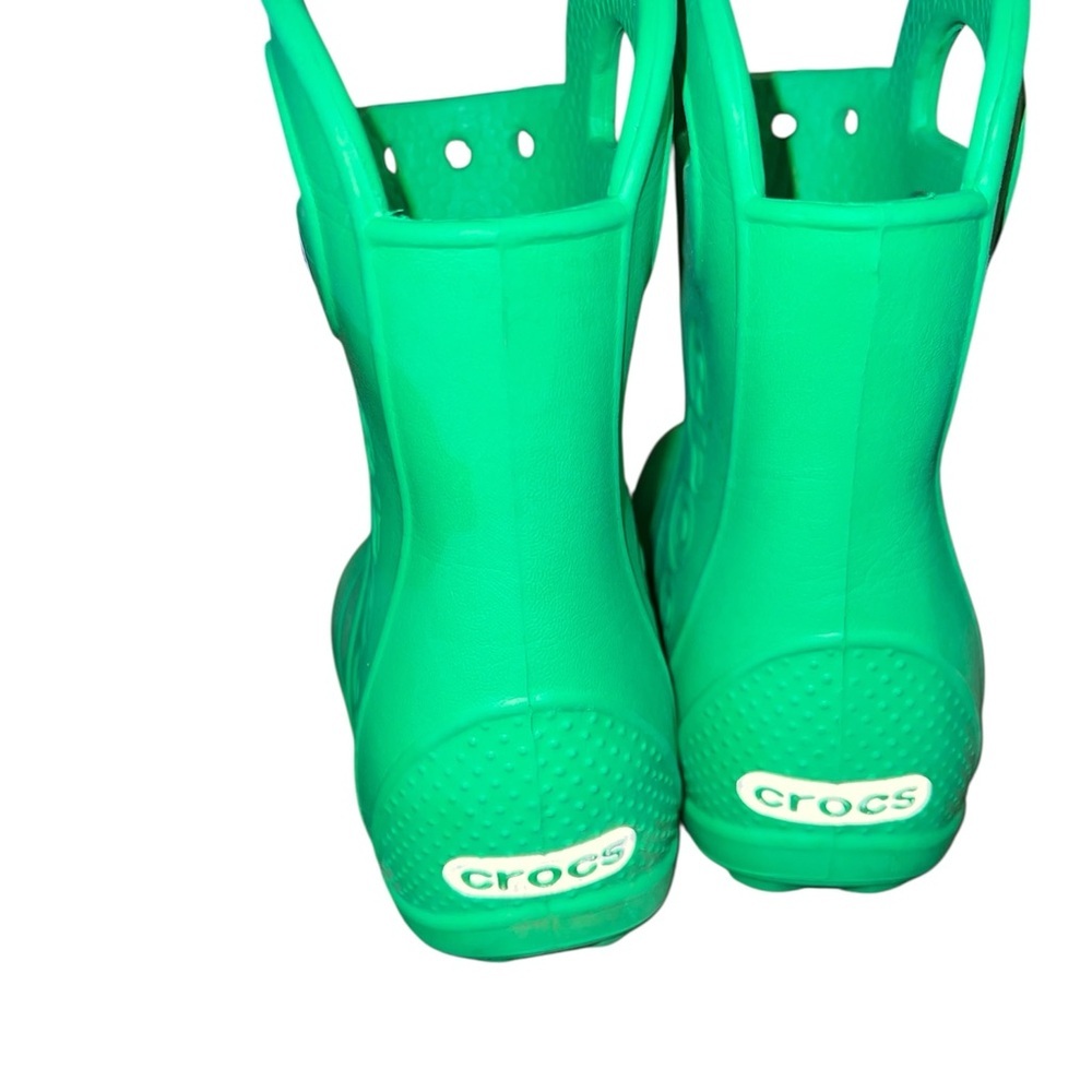 CROCS Bright Green toddler rain boots. - Picture 2 of 5